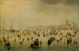 Scena di pattinaggio da Hendrick Avercamp